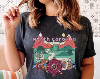 North Carolina Retro T-Shirt: Vintage Mountain Tee
