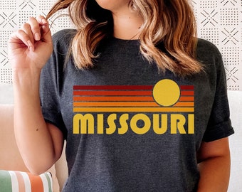 Missouri T-Shirt, Retro Sunset Unisex Missouri Shirt