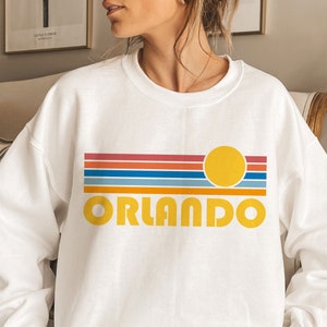 Orlando, Florida Sweatshirt - Retro Sunset Unisex Orlando Sweatshirt - Personalization Available