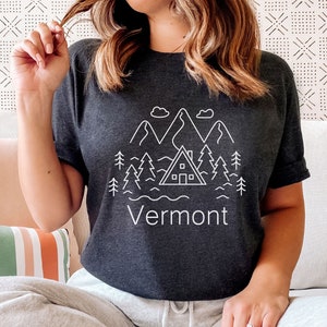 Vermont T-Shirt, Forest Mountain Unisex Vermont Shirt - Personalization Available