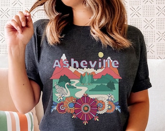 Asheville North Carolina T-Shirt: Retro Mountain Tee