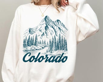 Colorado Sweatshirt - Mountain Illustration Graphic Crewneck