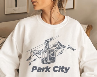 Park City, Utah Sweatshirt, Unisex Mountain Ski Lift Crewneck Park City Sweatshirt