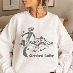 Crested Butte Colorado Sweatshirt: Retro Ski Unisex Crewneck