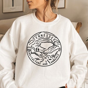 Tennessee Sweatshirt, Distressed State Design Adult Unisex Crewneck Tennessee Sweatshirt - Personalization Available