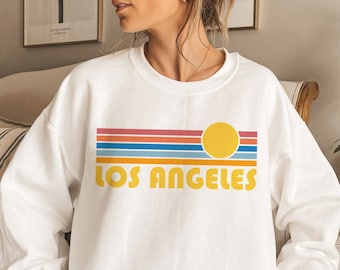 Retro Los Angeles Sweatshirt: Unisex California Crewneck - Personalization Available