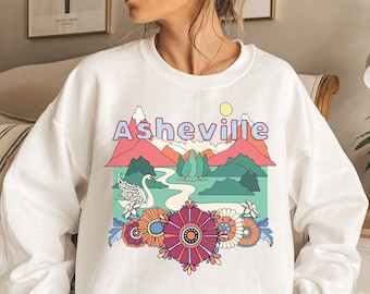 Moletom retrô Asheville: estilo montanha da Carolina do Norte