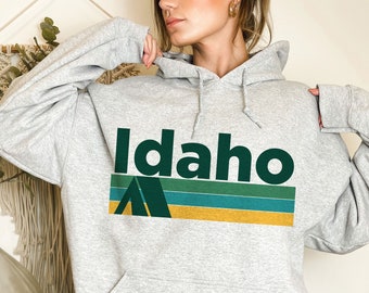 Idaho Hoodie Retro Camping, Adult Unisex Idaho Sweatshirt - Personalization Available