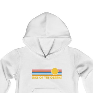 Lake of the Ozarks, Missouri Youth Hoodie, Retro Sun Lake of the Ozarks Youth Sweatshirt - Personalization Available