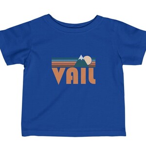 Vail, Colorado Baby Shirt, Retro Mountain Vail Infant / Newborn T-Shirt - Personalization Available