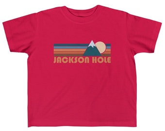 Jackson Hole, Wyoming Toddler Shirt, Retro Mountain Jackson Hole Toddler T-Shirt