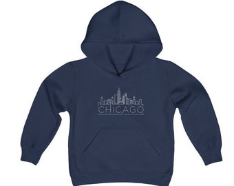Chicago, Illinois Youth Hoodie, Skyline Chicago Youth Sweatshirt - Personalization Available