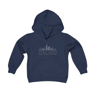 Moletom com capuz infantil Chicago Skyline: Moletom de lembrança de Illinois