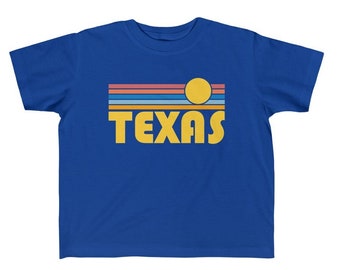 Texas-Kleinkind-Shirt, Retro-Sonnenaufgang-T-Shirt für Kinder – Personalisierung möglich