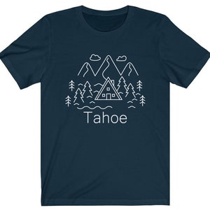 Tahoe, California Shirt, Forest Mountain Unisex Tahoe T-Shirt - Personalization Available