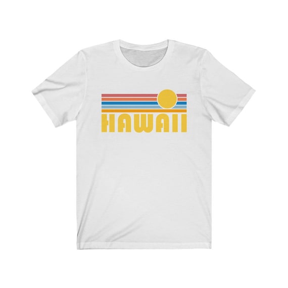 Hawaii T-shirt Retro Sunset, Adult Unisex Hawaii T Shirt