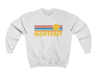 Monterey California Sweatshirt: Retro Sunrise Crewneck - Personalized