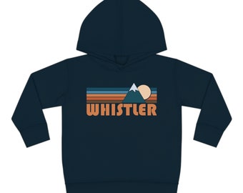 Whistler Toddler Hoodie, Retro Mountain Sun Unisex Whistler Toddler Sweatshirt