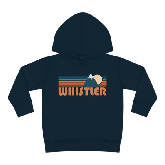 Retro Whistler Toddler Hoodie: Mountain Sun Unisex Sweatshirt