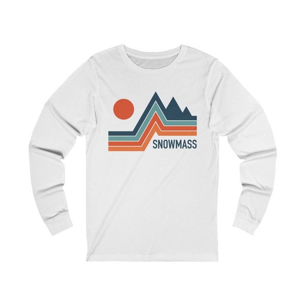 Snowmass, Colorado Long Sleeve Shirt, Retro Mountain Unisex Snowmass Shirt