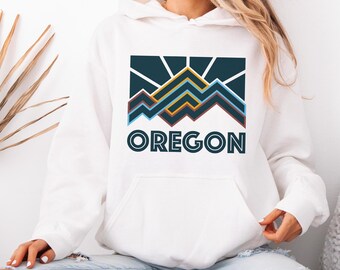 Retro Oregon Hoodie: Unisex Cotton-Blend Sweatshirt