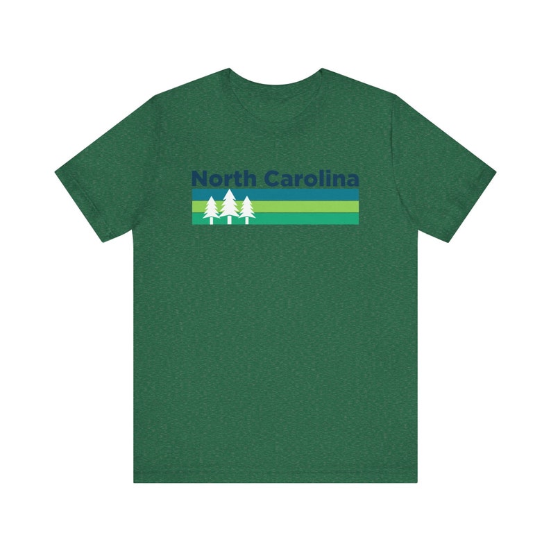 Camiseta Carolina do Norte: Algodão Macio Unissex Design NC Heather Grass Green