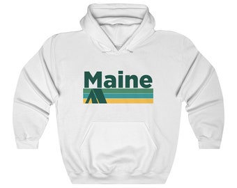 Felpa con cappuccio Retro Maine Camping: felpa con cappuccio unisex