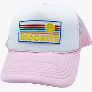 Brooklyn Trucker Hat, Retro Sun Brooklyn, New York Snapback Hat  / Adult Hat