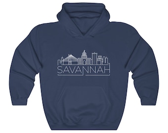Savannah Georgia Hoodie: Unisex Skyline Sweatshirt - Aanpasbaar
