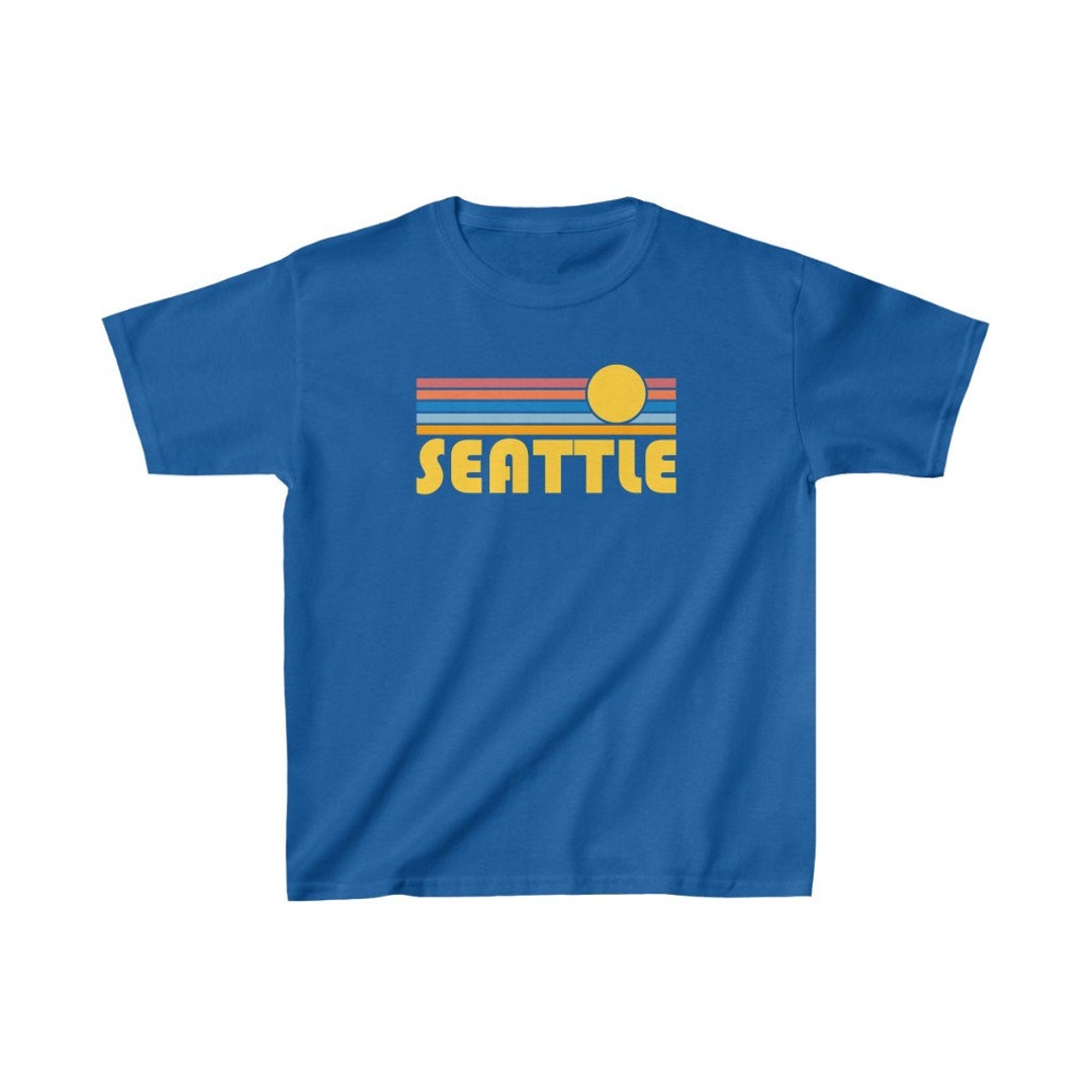 Seattle, Washington Youth Shirt, Retro Sunrise Seattle Kid's T-shirt ...