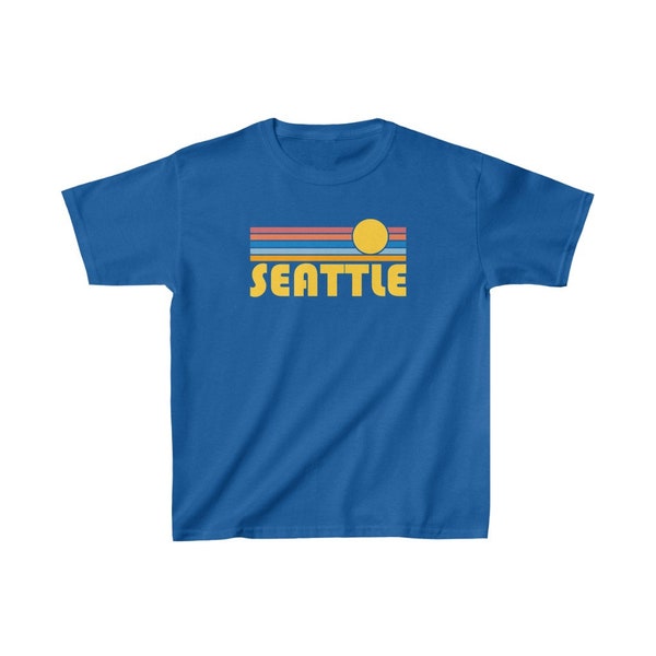 Seattle, Washington Youth Shirt, Retro Sunrise Seattle Kid's T-Shirt