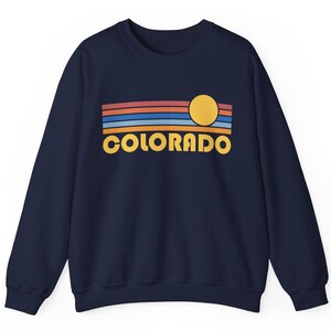 Colorado Sweatshirt — Retro Sunset Unisex Colorado Sweater - Personalization Available (photo 9 of 9)