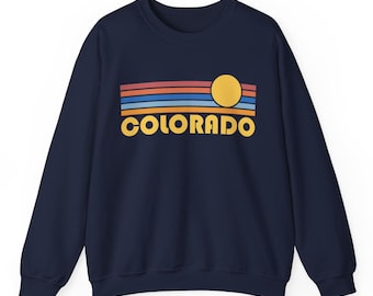 Colorado Sweatshirt, Retro Sunset Unisex Colorado Sweater - Personalization Available