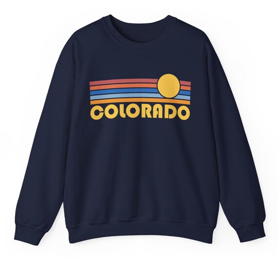 Colorado Sweatshirt, Retro Sunset Unisex Colorado Sweater - Personalization Available