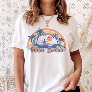 Palm Beach, Florida T-Shirt - Retro Beach Unisex Palm Beach Shirt - Personalization Available