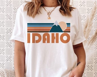 Idaho T-Shirt, Retro Mountain Unisex Idaho Shirt - Personalization Available