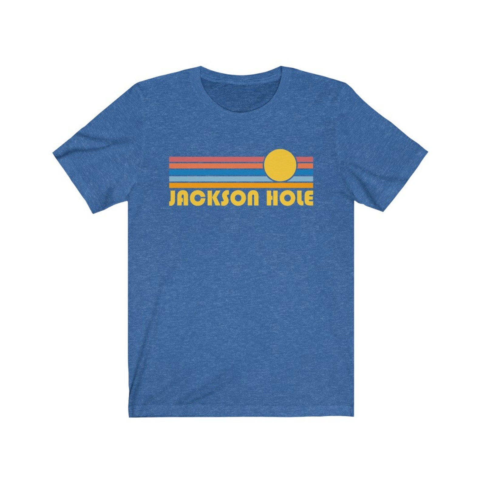 Jackson Hole Wyoming Tshirt Retro Sunset Adult Unisex Etsy