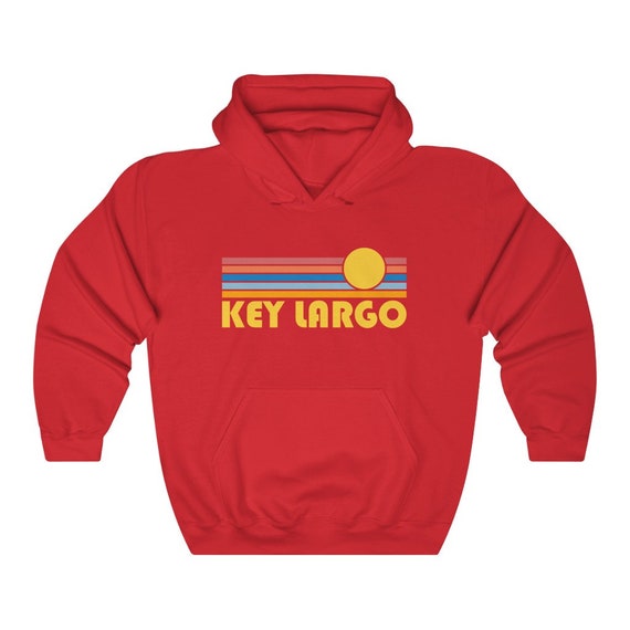 Key Largo Florida Hoodie Retro Sunrise Unisex Key Largo Sweatshirt Etsy UK