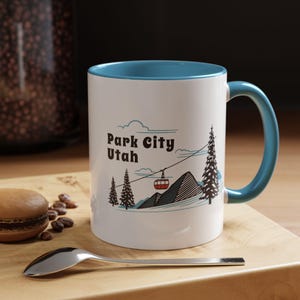 Park City Utah Retro Skiing Mug: Mountain Gondola Coffee Cup
