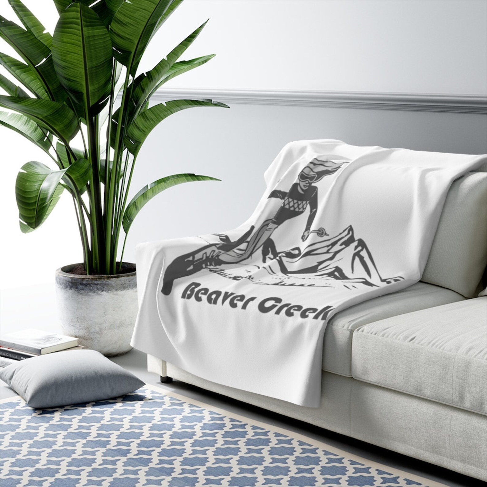 Beaver Creek Colorado Blanket Sherpa Vintage Style Skiing Etsy