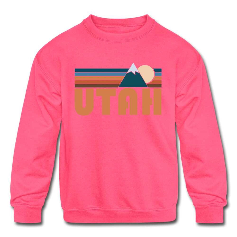 Utah Youth Sweatshirt Retro Mountain Youth Utah Sweatshirt Etsy