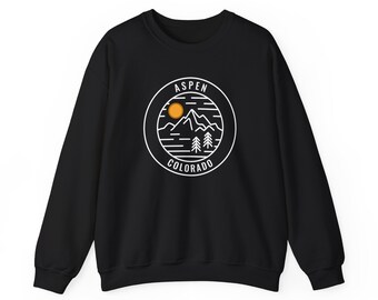 Aspen Colorado Sweatshirt: Unisex Crewneck with Mountain Design