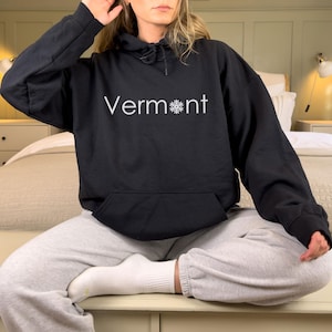 Vermont Hoodie, Snowflake Adult Unisex Vermont Hoodie Hooded / Sweatshirt - Personalization Available