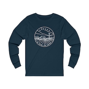 Maglietta a maniche lunghe del Kansas: maglietta unisex State Pride