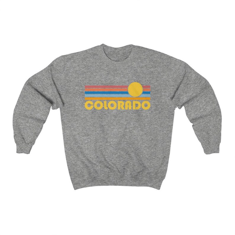 Colorado Sweatshirt — Retro Sunset Unisex Colorado Sweater - Personalization Available (photo 5 of 9)