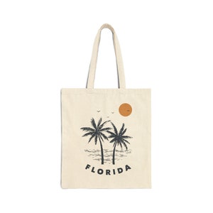 Florida Tote Bag - Cotton Canvas Florida Bag - Personalization Available