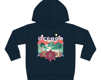 Oregon Toddler Hoodie, Boho Mountain Unisex Oregon Toddler Sweatshirt