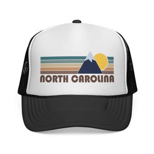 North Carolina Retro Mountains Trucker Hat - Vintage Style North Carolina Cap image 2