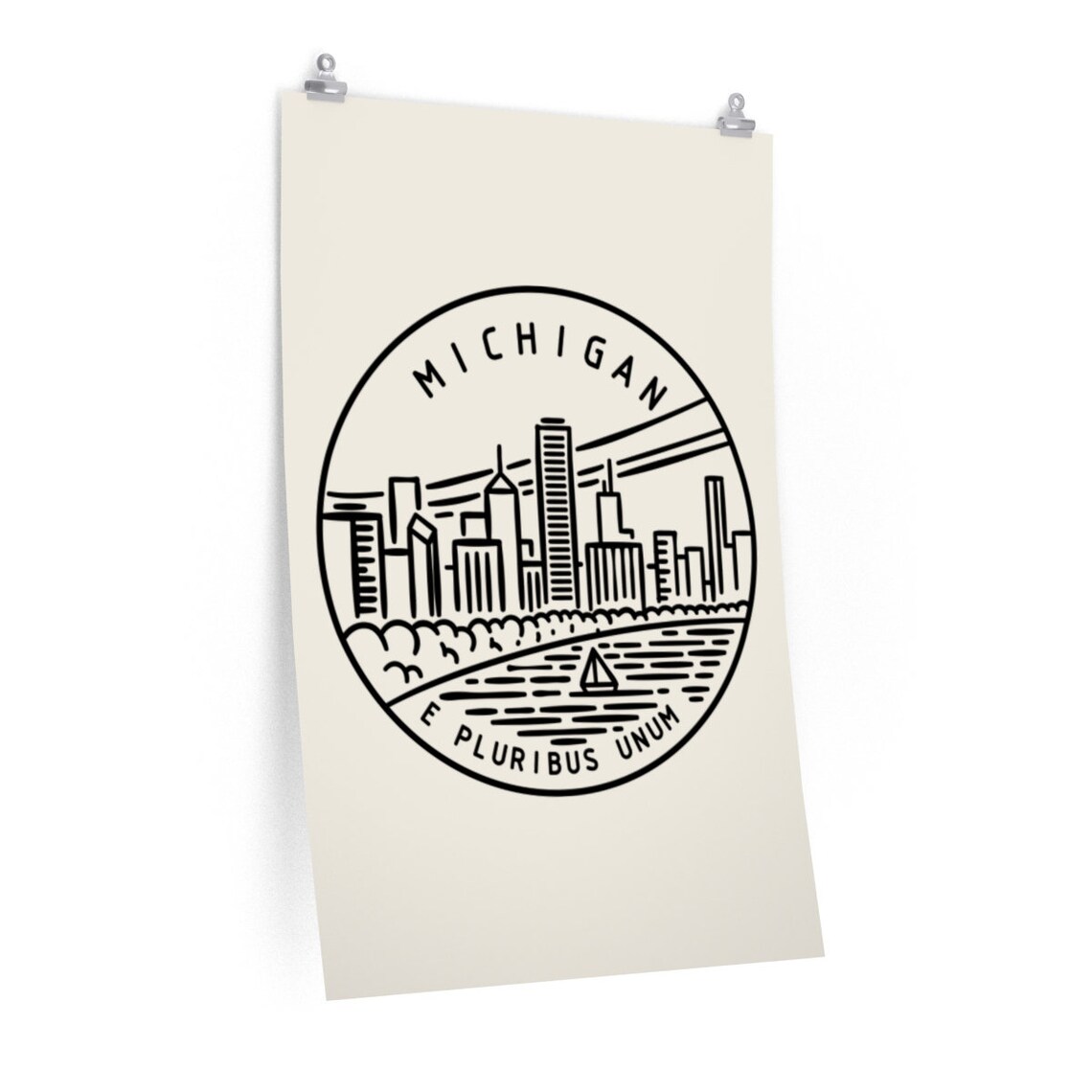 Michigan Poster State Design Michigan Print / Picture / Hand - Etsy