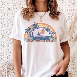 Camiseta de Anna Maria Island, Florida - Camiseta unisex retro de playa de Anna Maria Island - Personalizable